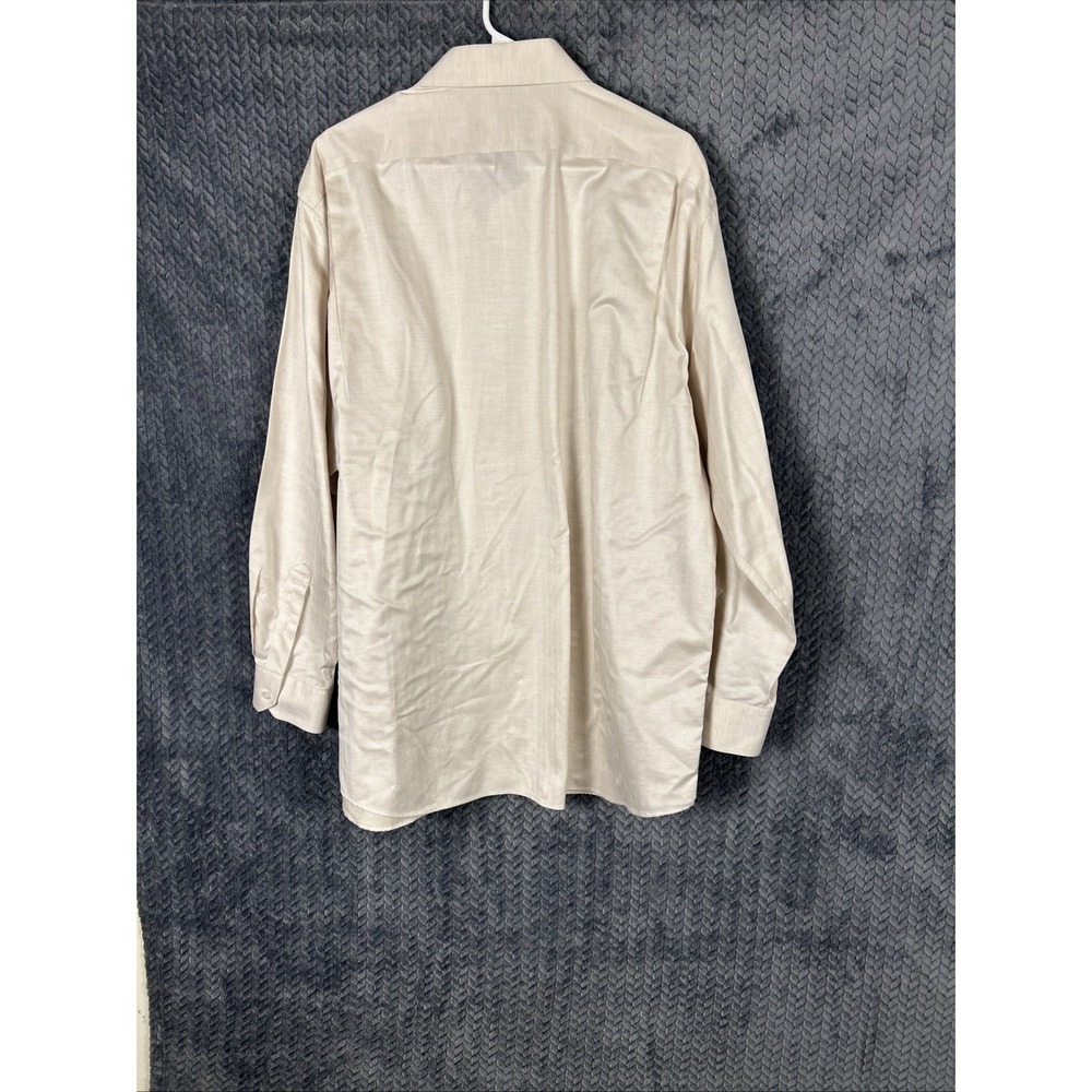 Hart Schaffner Marx Mens Shirt 17.5 Herringbone Weave Non-Iron Pima Cotton - Picture 8 of 8
